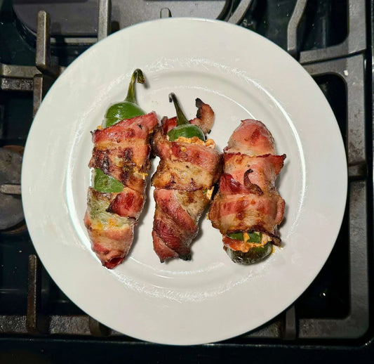 Bacon-Wrapped Jalapeño Poppers with Barbaro Mojo Cuban Hot Sauce