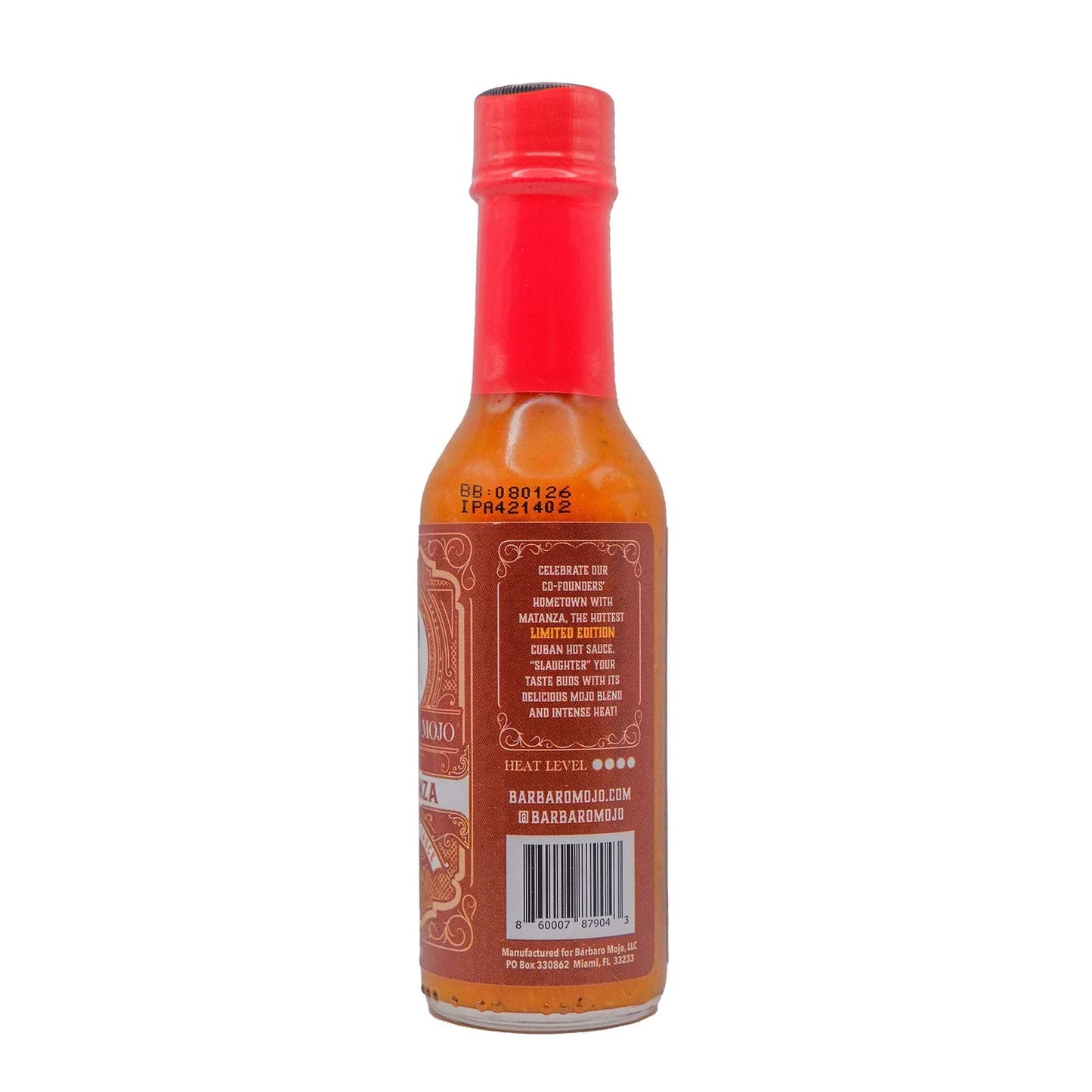Matanza Cuban Hot Sauce made with Habaneros and Carolina Reaper - BarbaroMojo.com