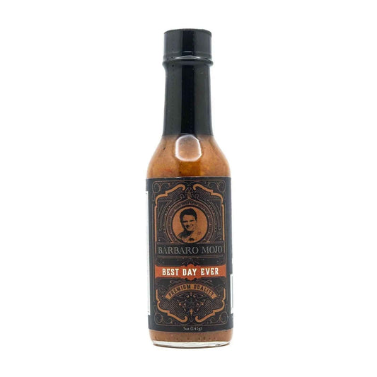 Best Day Ever hot sauce by Barbaro Mojo: mango, habanero, and Carolina Reaper on a Cuban mojo base, the fruit-forward extreme Cuban hot sauce