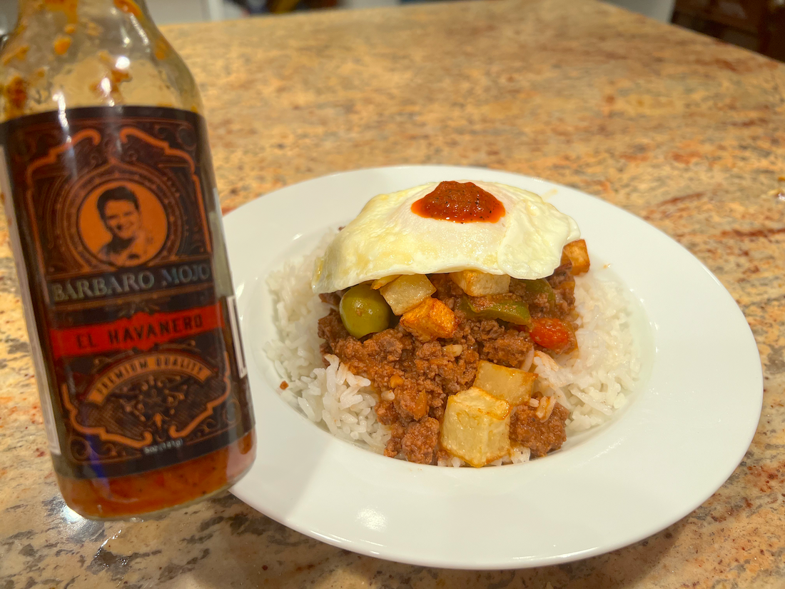Spicy Cuban Hot Sauce Picadillo a Caballo Recipe with Barbaro Mojo