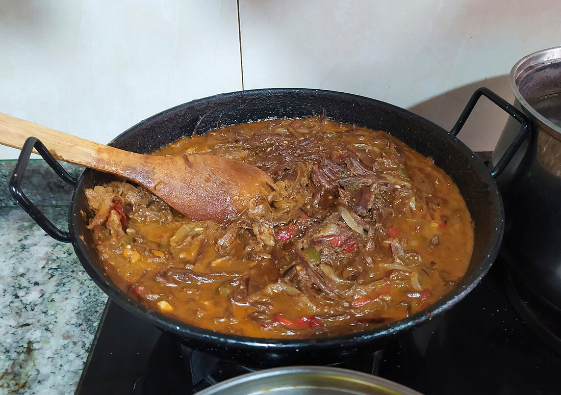 Cuban ropa vieja, a classic Cuban dish that contains no chile heat