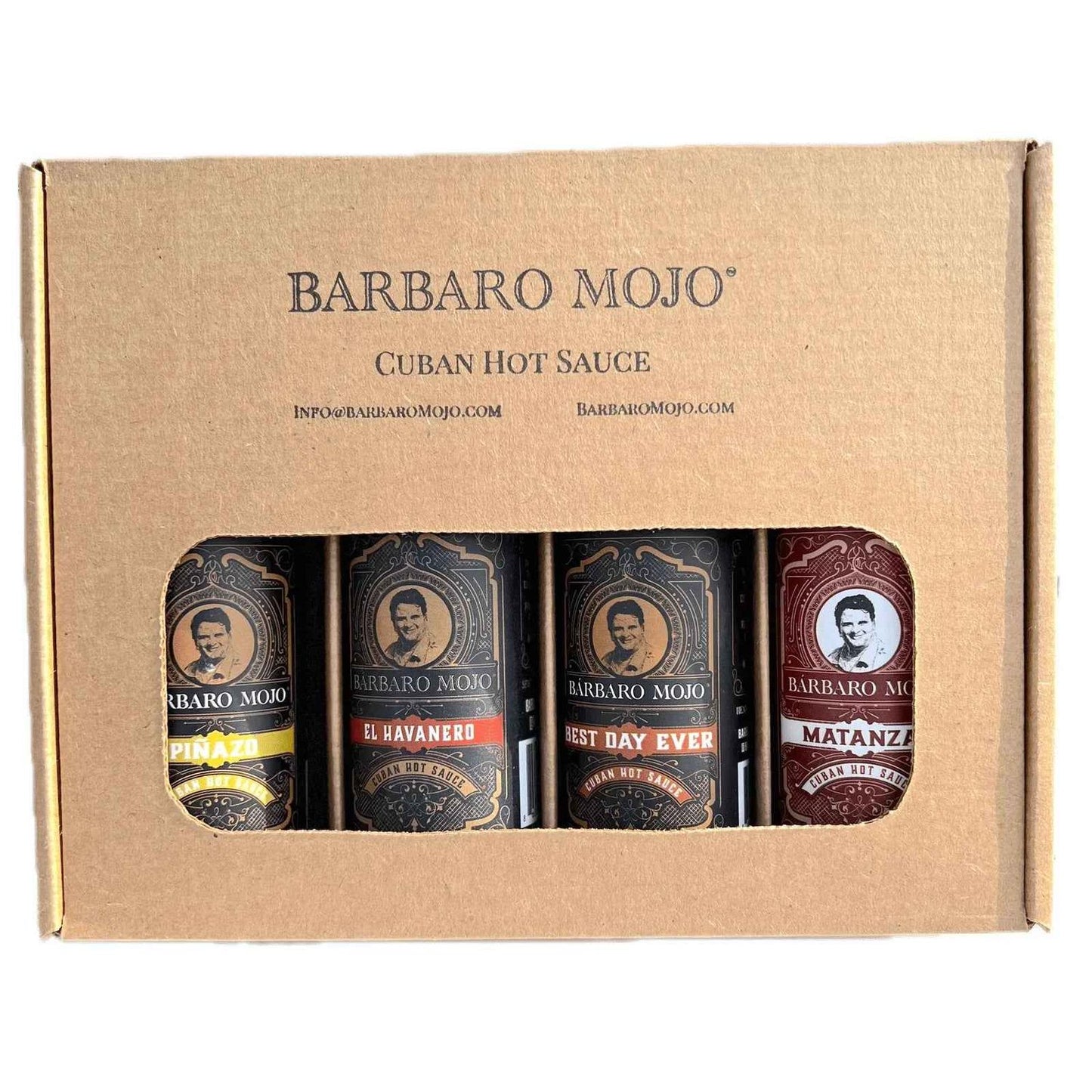 Barbaro Mojo Cuban Hot Sauce Gift Pack - El Havanero, Jalabáo, Piñazo, Best Day Ever Flavors