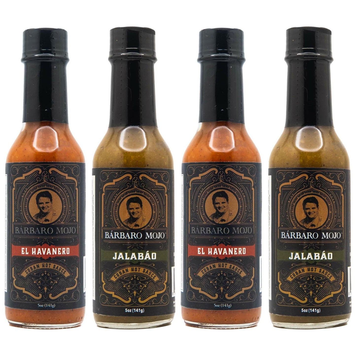 Jalabáo and El Havanero 4-pack Cuban Hot Sauce by Barbaro Mojo - BarbaroMojo.com